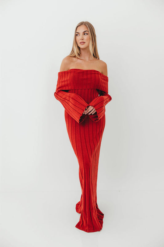 Evella Maxi Dress in Red - Bump Friendly *Final Sale*