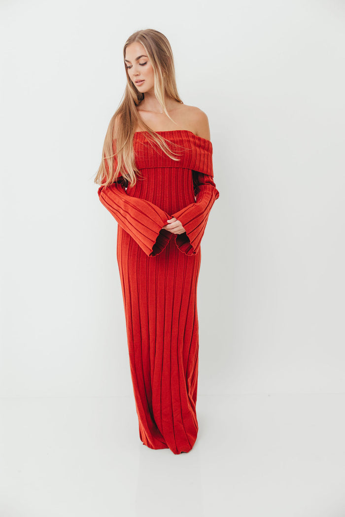 Evella Maxi Dress in Red - Bump Friendly *Final Sale*