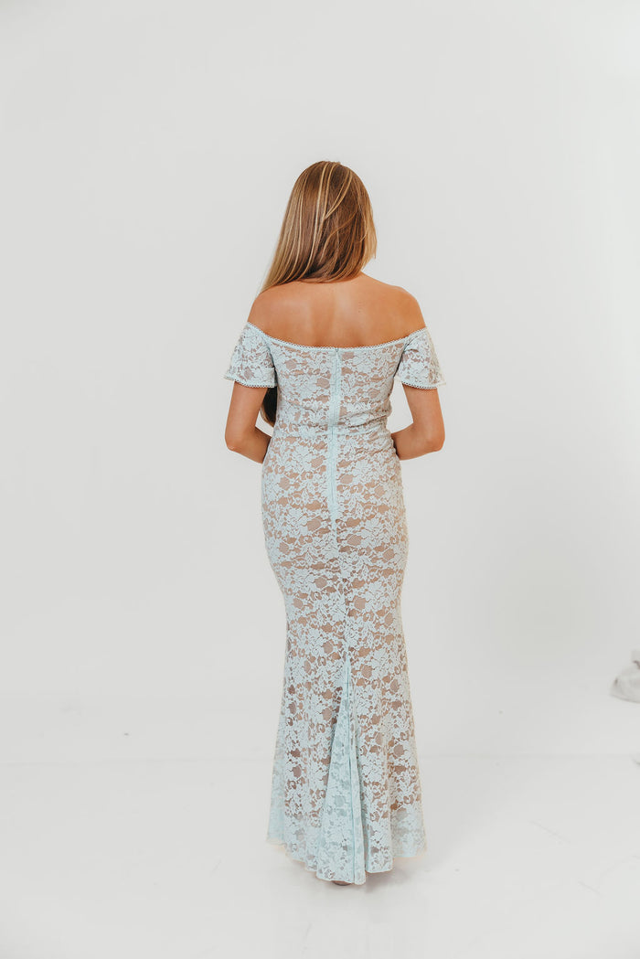 Evermore Lace Maxi Dress in Pale Blue *Final Sale*