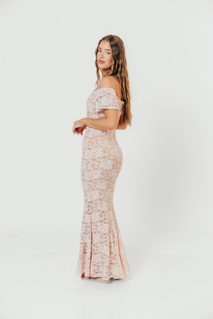 Evermore Lace Maxi Dress in Pale Pink *Final Sale*