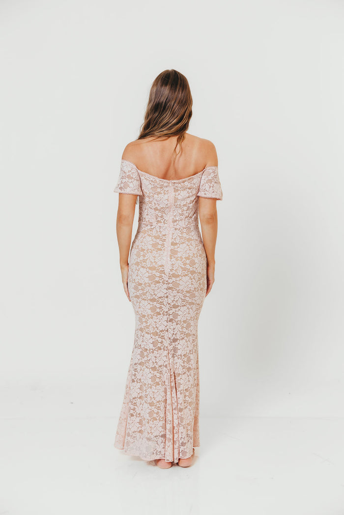 Evermore Lace Maxi Dress in Pale Pink *Final Sale*