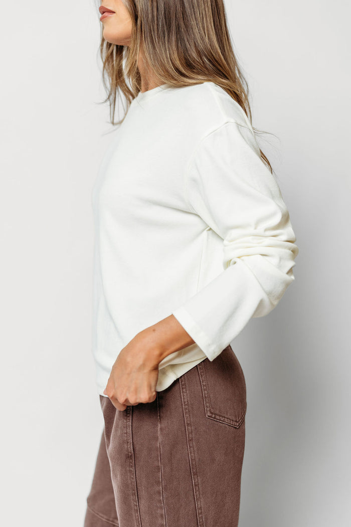 Fatima Premium Long Sleeve Top in White