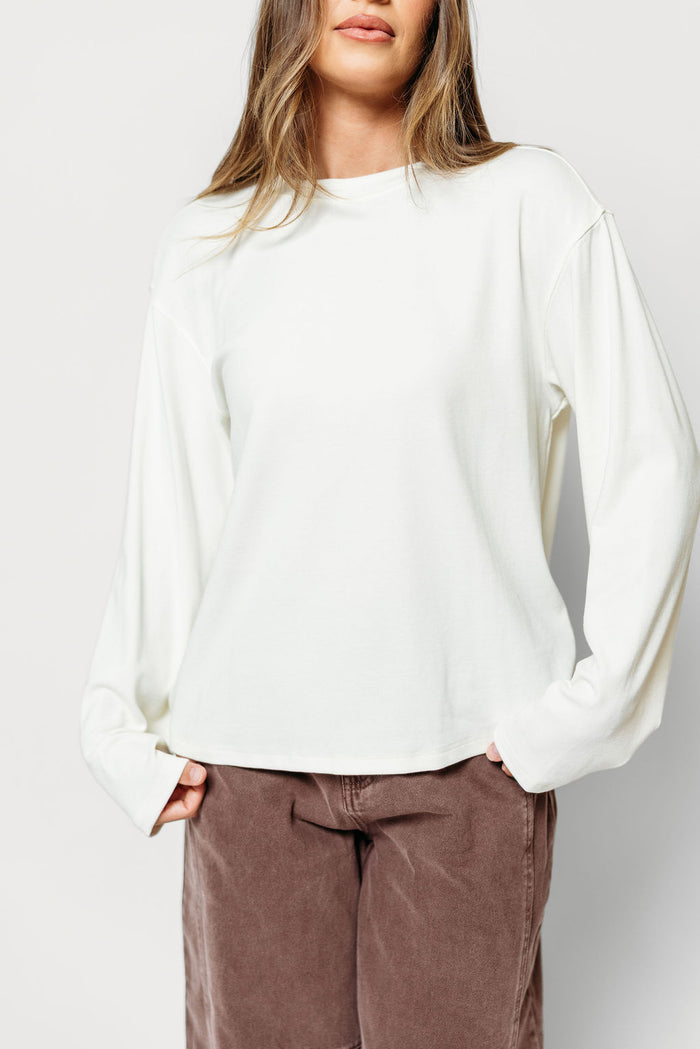 Fatima Premium Long Sleeve Top in White