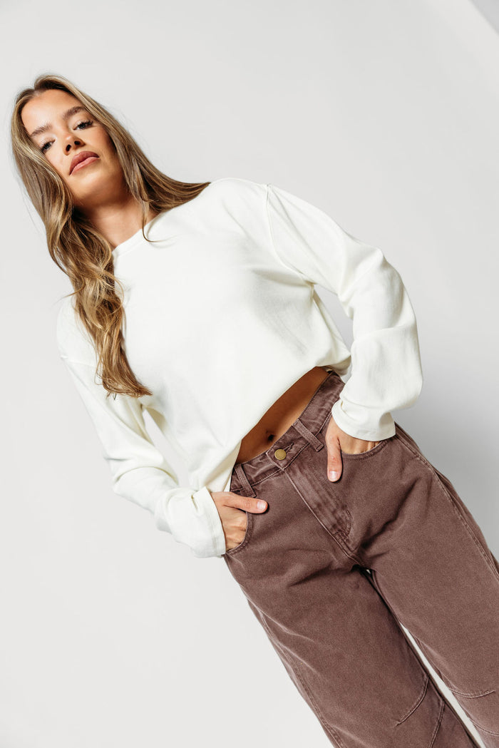 Fatima Premium Long Sleeve Top in White