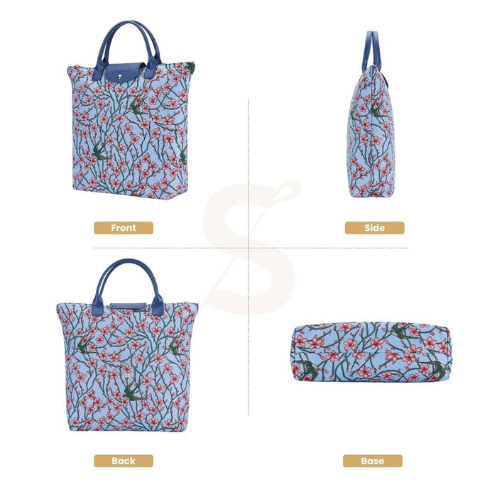 FDAW-BLOS | Almond Blossom And Swallow FOLDAWAY GROCERY BAG