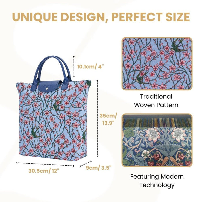 FDAW-BLOS | Almond Blossom And Swallow FOLDAWAY GROCERY BAG