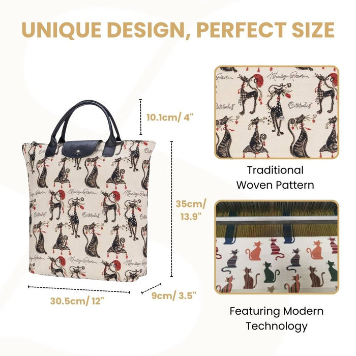 FDAW-CUDE | MARILYN ROBERTSON CATITUDES FOLDAWAY GROCERY BAG
