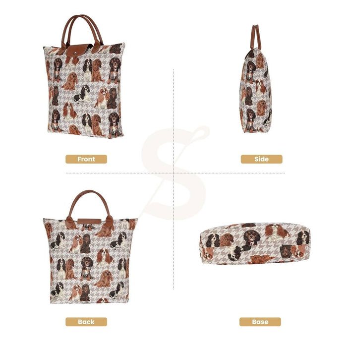 FDAW-KGCS | KING CHARLES CAVALIER SPANIEL FOLDAWAY GROCERY BAG