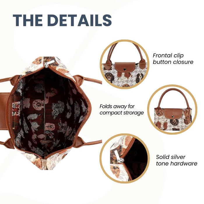 FDAW-KGCS | KING CHARLES CAVALIER SPANIEL FOLDAWAY GROCERY BAG
