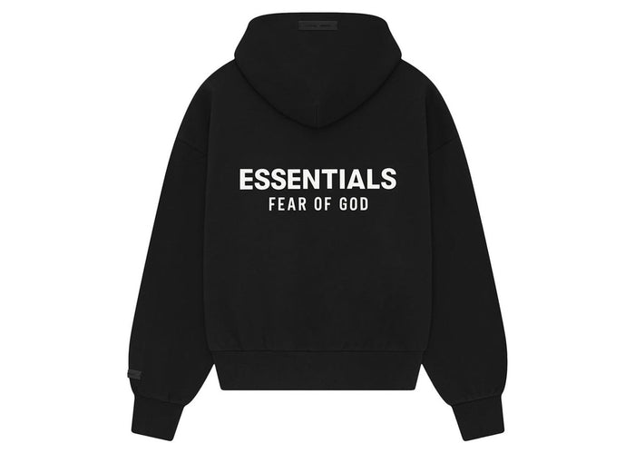 Fear of God ESSENTIALS Black Classic Full Zip-Up Hoodie