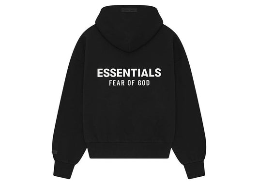 Fear of God ESSENTIALS Black Classic Full Zip-Up Hoodie