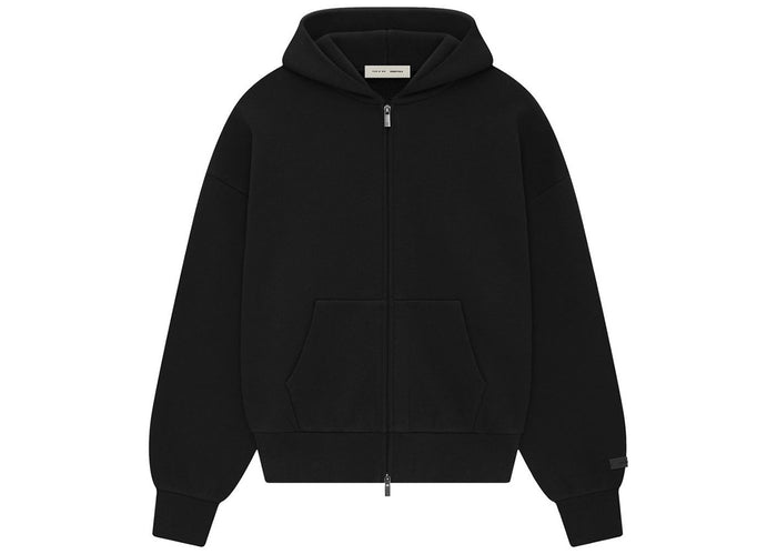 Fear of God ESSENTIALS Black Classic Full Zip-Up Hoodie