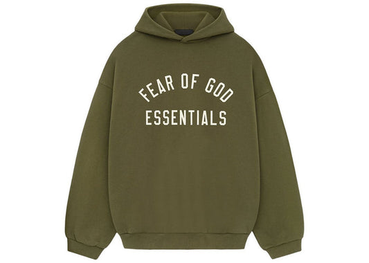 Fear of God Essentials Fleece Hoodie Military