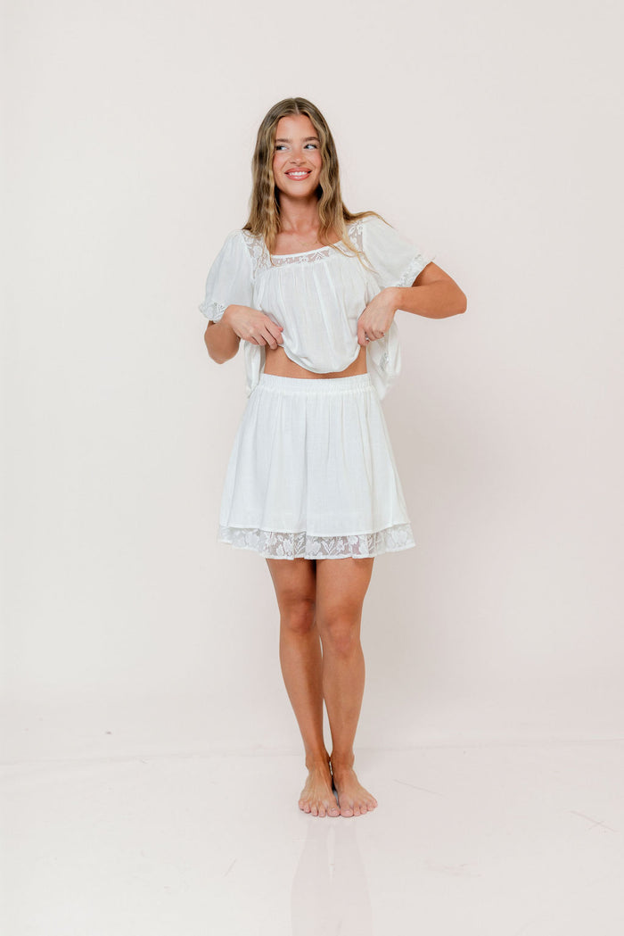 Fields Layered Lace Mini Skirt in Ivory *Final Sale*
