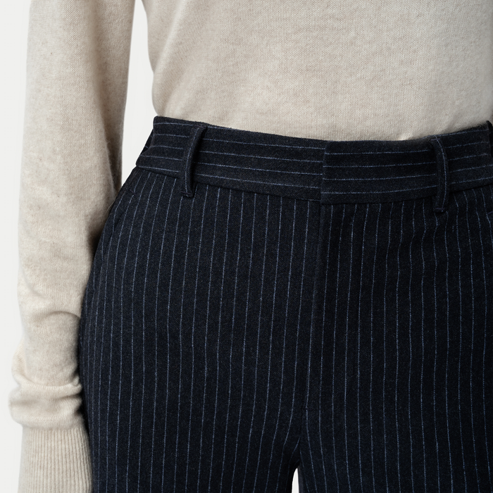 Flannel Daily Pant - Navy Pinstripe - Ninepine