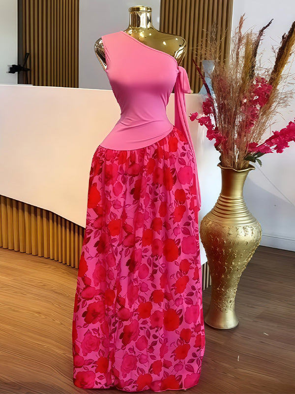 Floral Combo Sleeveless Dress