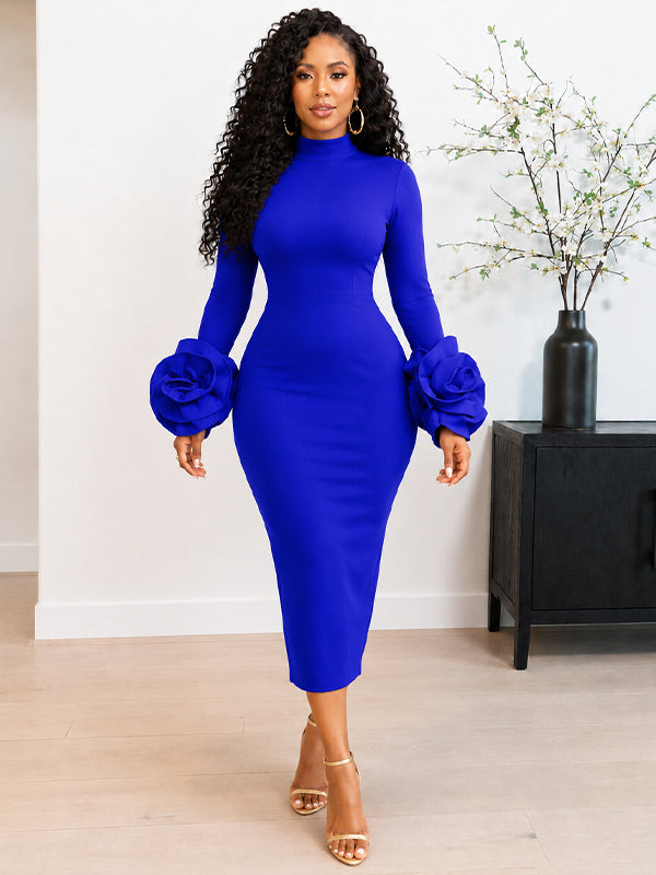 Floral-Sleeve Bodycon Dress