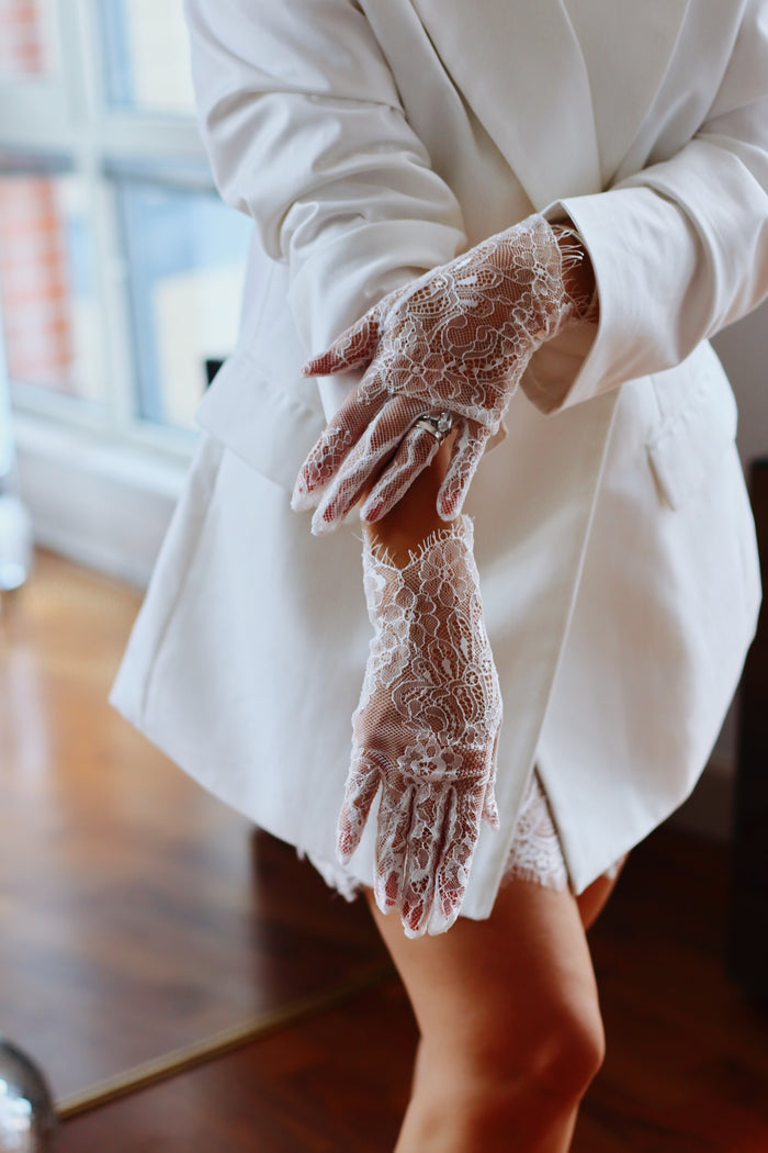 French Lace Bridal Gloves