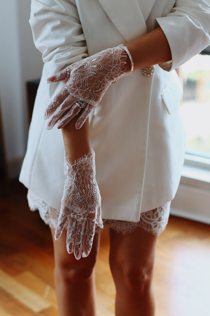 French Lace Bridal Gloves