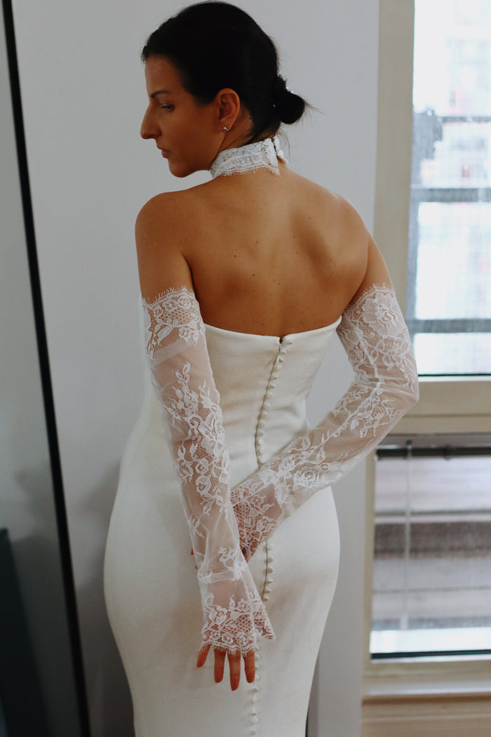 French Lace Scallop Bridal Sleeves