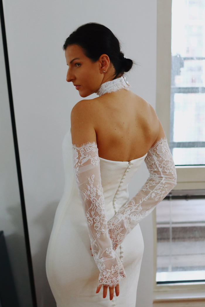 French Lace Scallop Bridal Sleeves