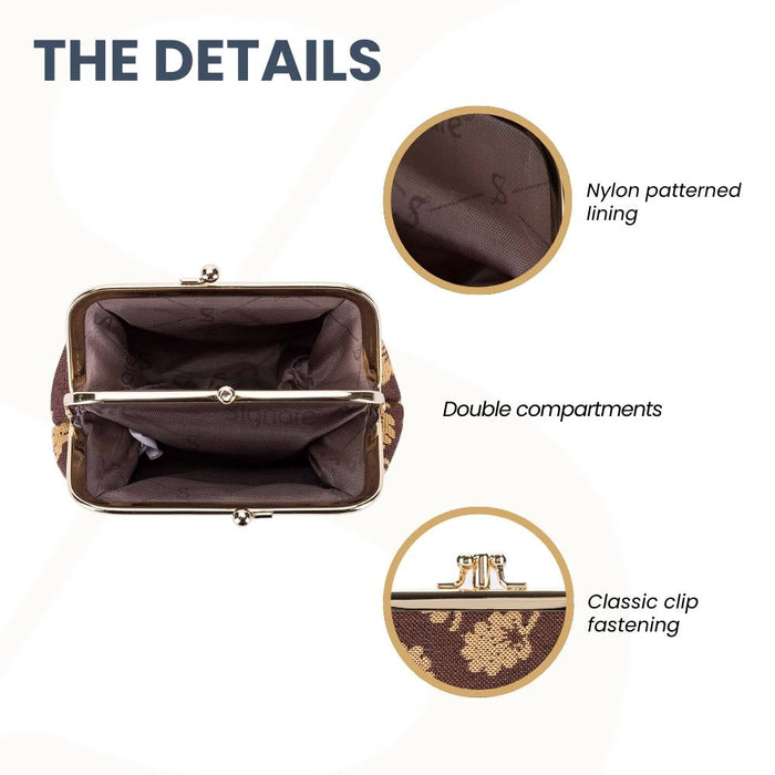 FRMP-JANE | JANE AUSTEN'S OAK COIN CLASP FRAME PURSE WALLET
