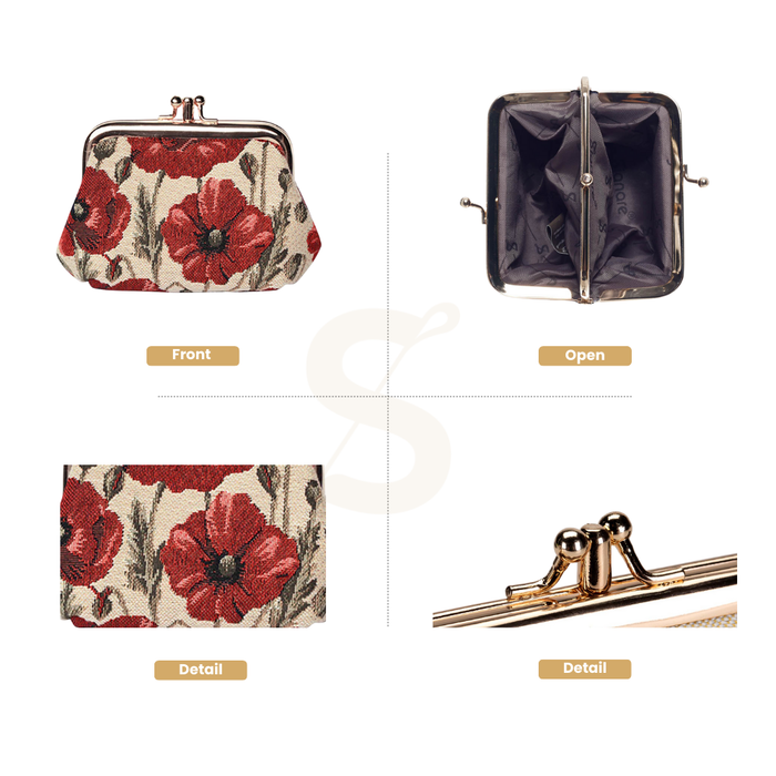 FRMP-POP | POPPY COIN CLASP FRAME PURSE WALLET