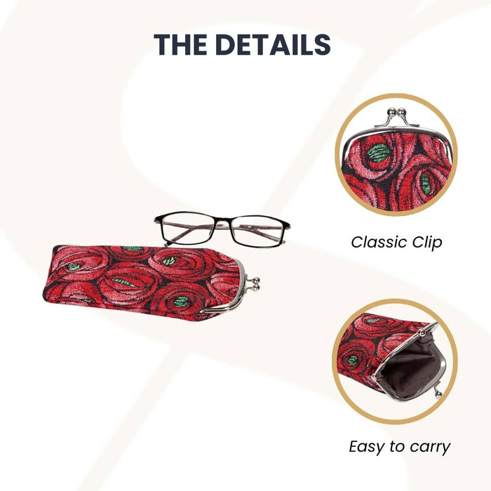 FRMP-RMTD | RENNIE MACKINTOSH ROSE AND TEARDROP COIN CLASP FRAME PURSE WALLET