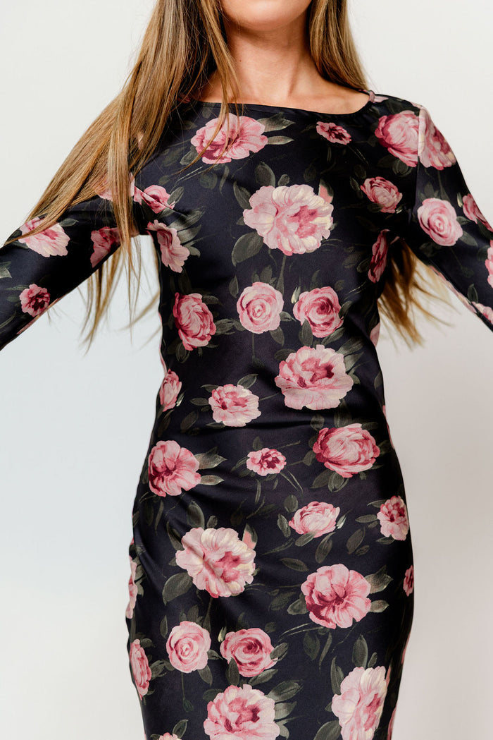 Georgie Maxi Dress in Black Floral