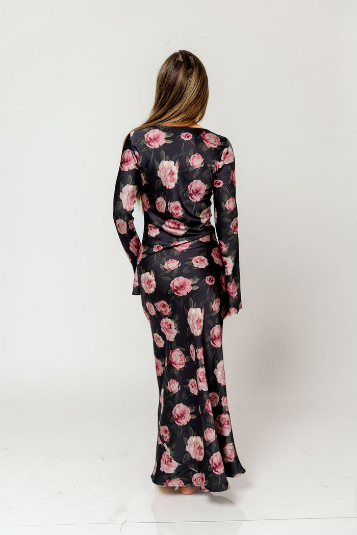 Georgie Maxi Dress in Black Floral