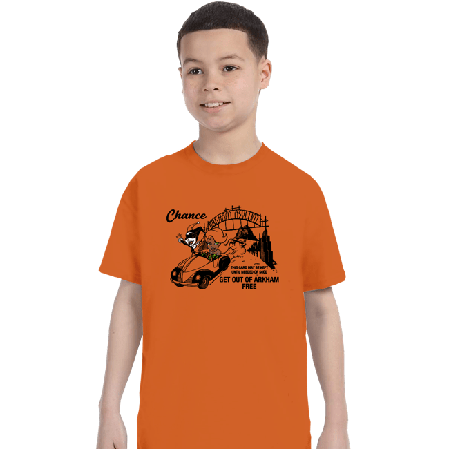 Secret_Shirts T-Shirts, Youth / XS / Orange Get Out Of Arkham Card