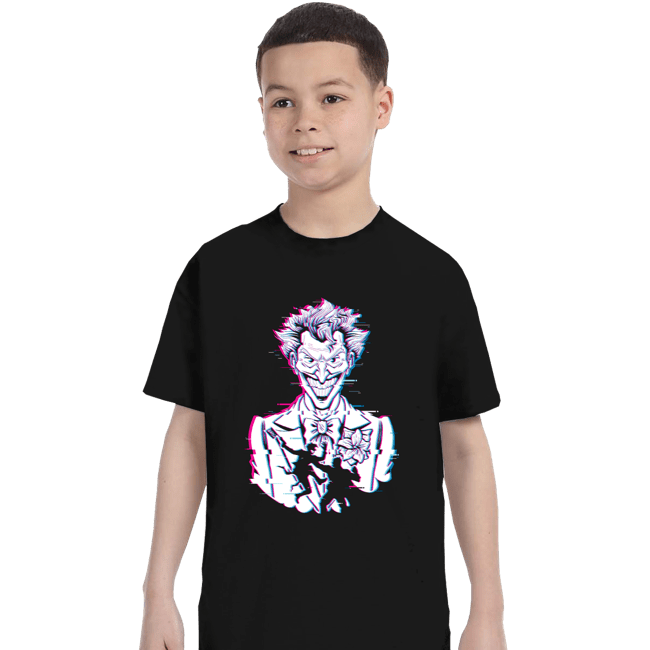 Secret_Shirts T-Shirts, Youth / XS / Black Glitched Joker