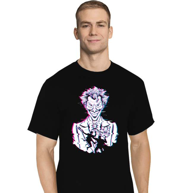 Secret_Shirts T-Shirts, Tall / Large / Black Glitched Joker