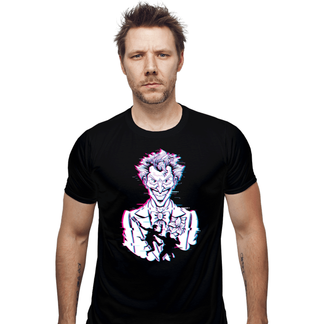 Secret_Shirts Fitted Shirts, Mens / Small / Black Glitched Joker