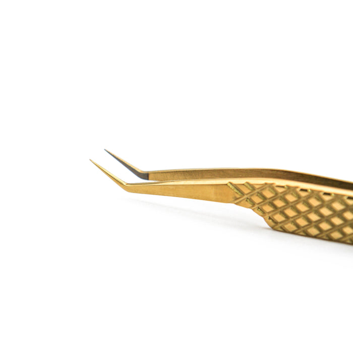 Gold Micro Fiber - MF4 - 45 Degree Volume Tweezers Tweezers Mega Lash Academy
