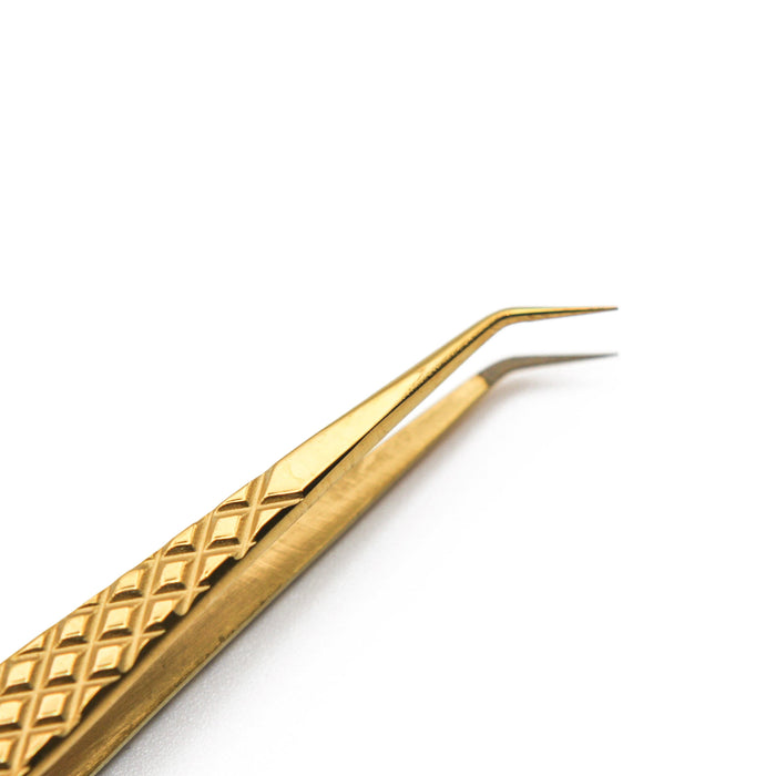 Gold Micro Fiber - MF4 - 45 Degree Volume Tweezers Tweezers Mega Lash Academy