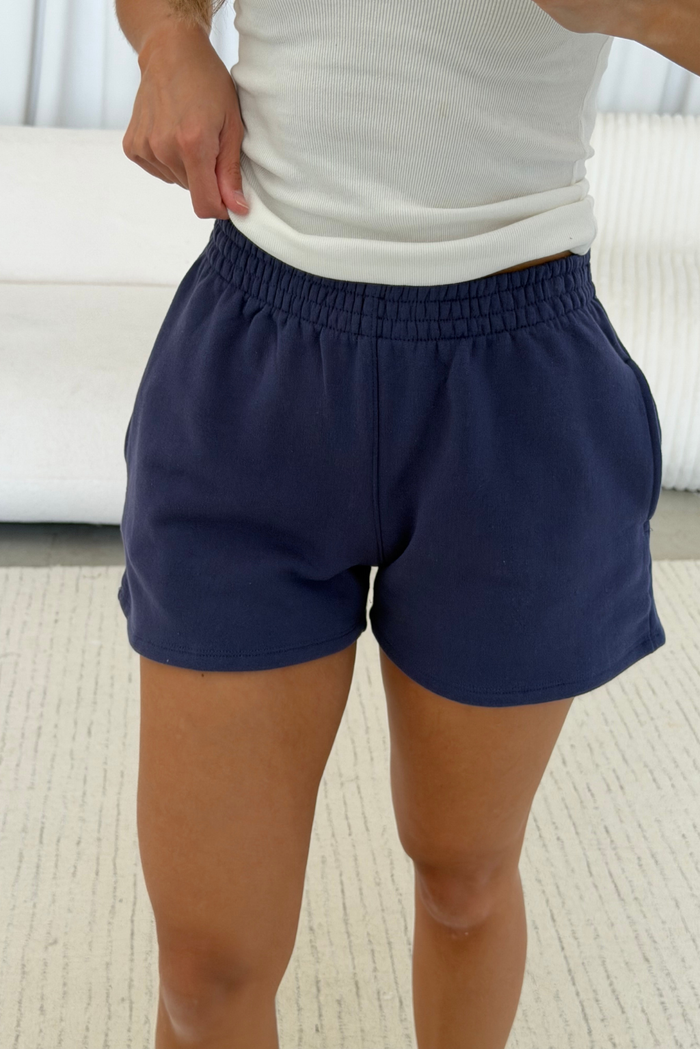 Grace 100% Cotton Terry Shorts in Crown Blue
