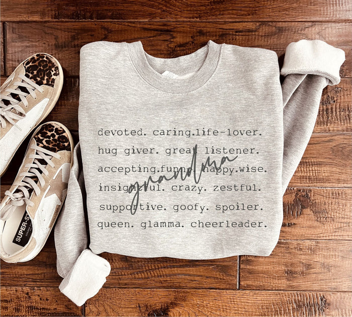 Grandma Words Sweatshirt in Two Colors