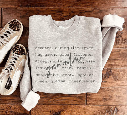 Grandma Words Sweatshirt in Two Colors