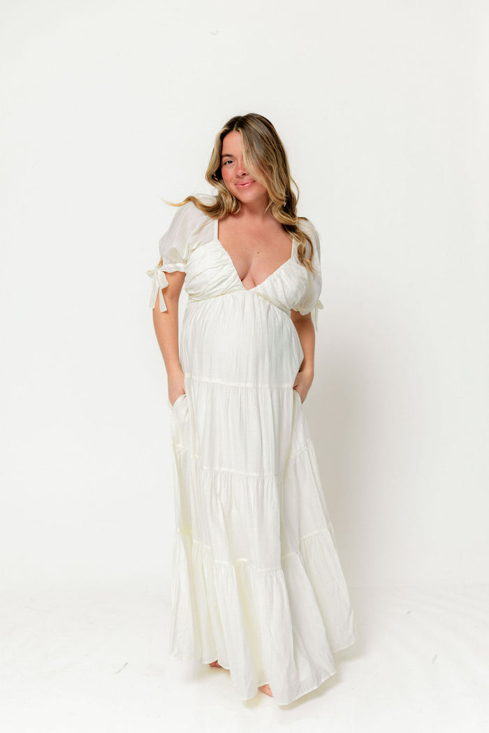 Grayson Maxi Dress in Cream - Bump Friendly & Inclusive Sizing