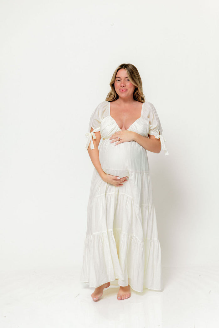 Grayson Maxi Dress in Cream - Bump Friendly & Inclusive Sizing