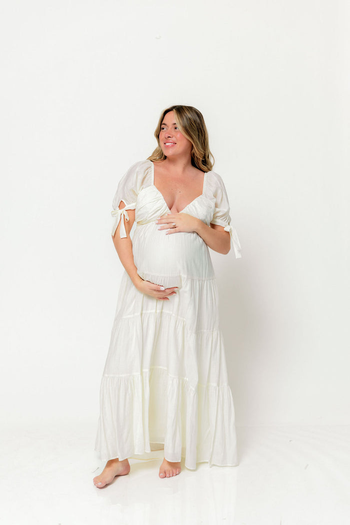 Grayson Maxi Dress in Cream - Bump Friendly & Inclusive Sizing