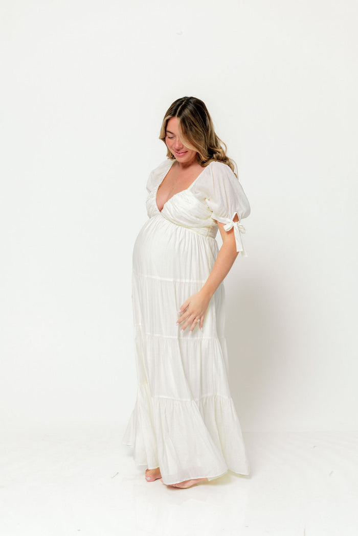 Grayson Maxi Dress in Cream - Bump Friendly & Inclusive Sizing