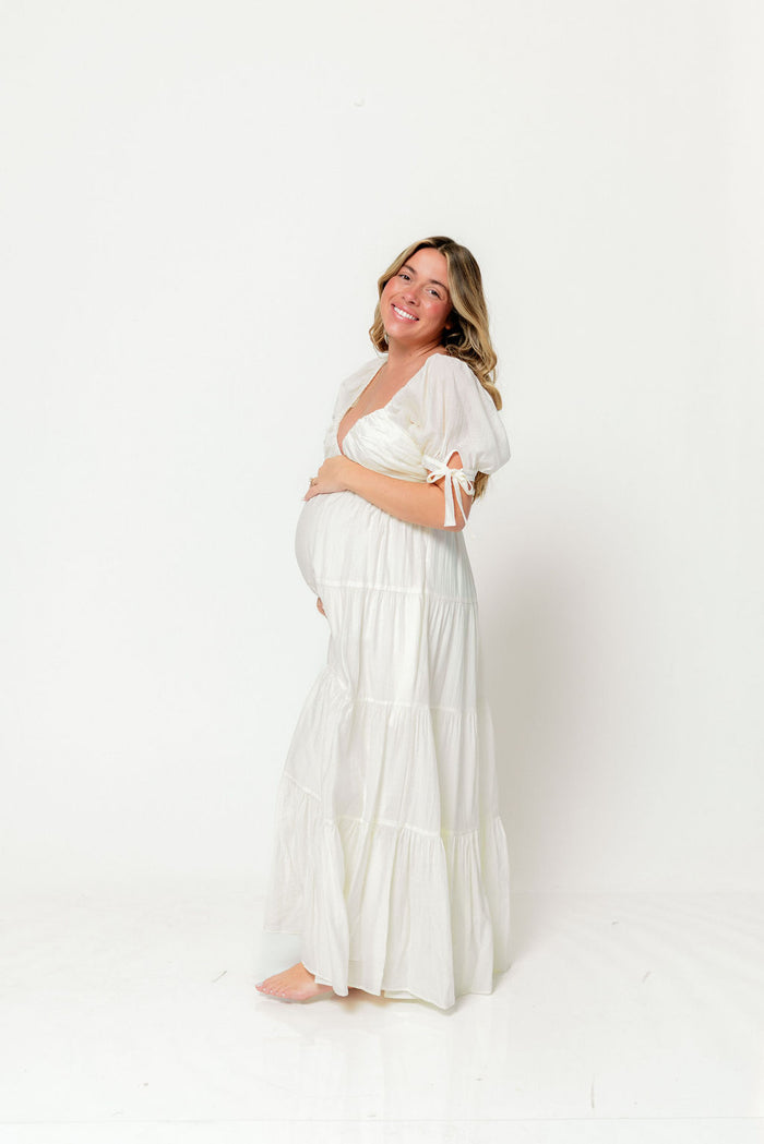Grayson Maxi Dress in Cream - Bump Friendly & Inclusive Sizing