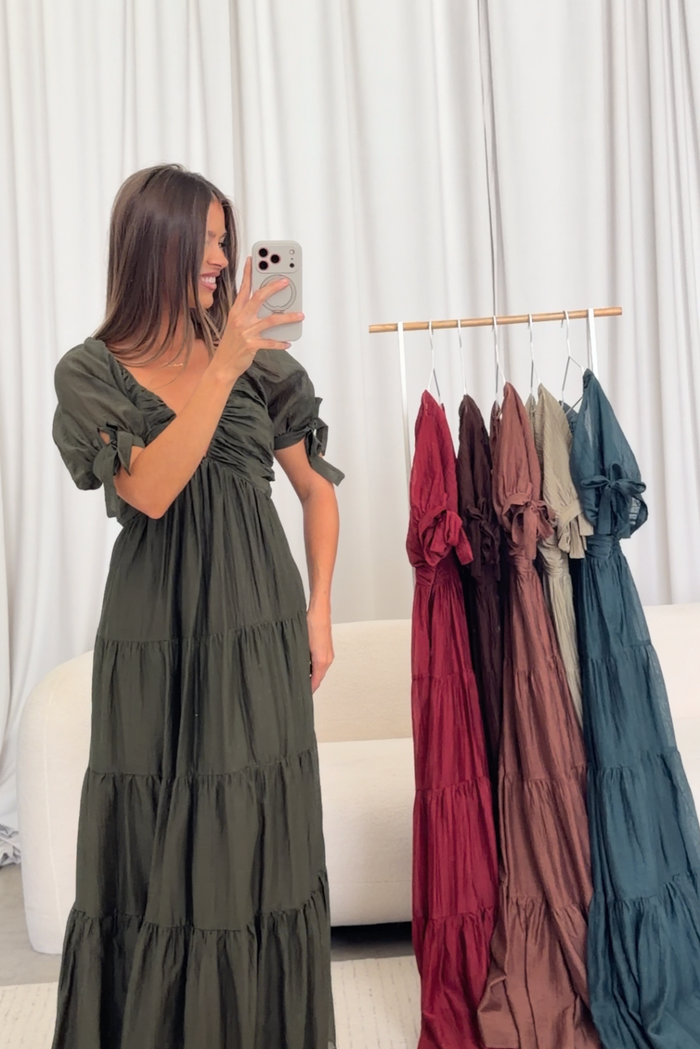 Grayson Maxi Dress in Dark Olive - Bump Friendly & Inclusive Sizing