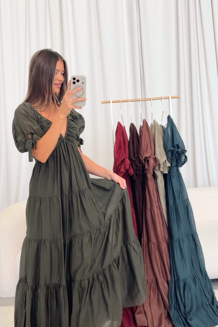 Grayson Maxi Dress in Dark Olive - Bump Friendly & Inclusive Sizing