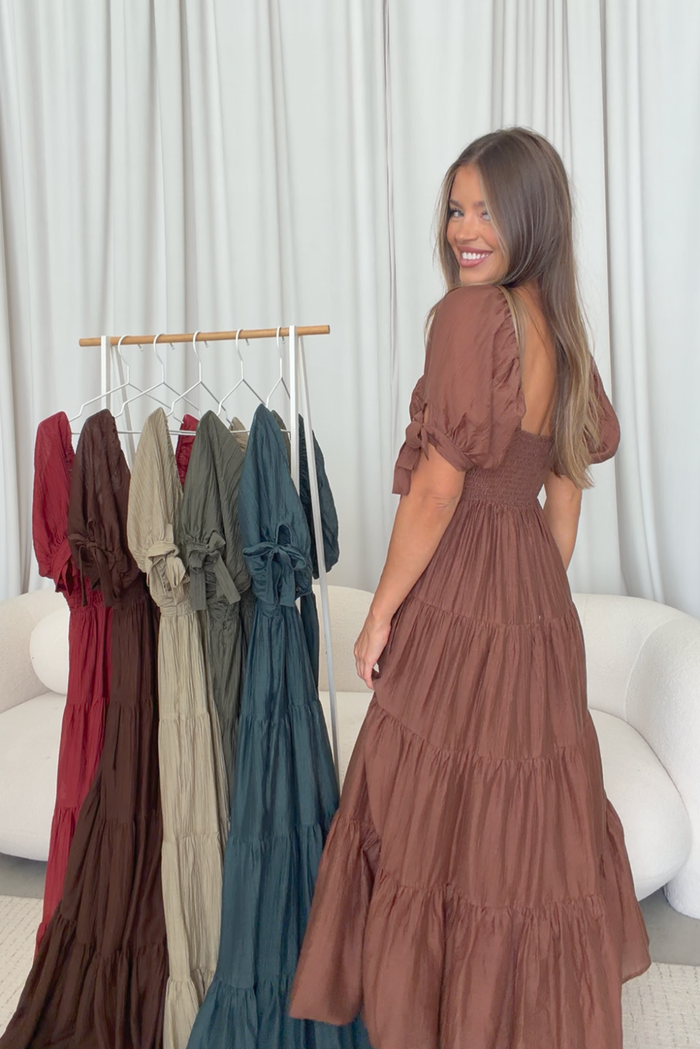 Grayson Maxi Dress in Hazelnut - Bump Friendly