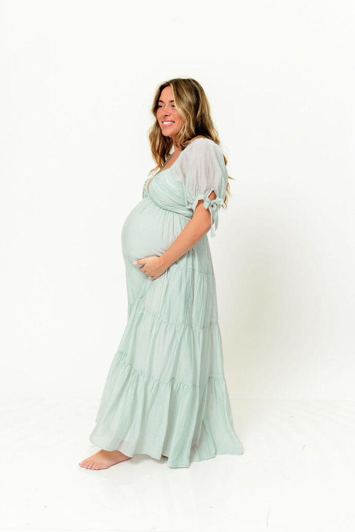 Grayson Maxi Dress in Light Mint - Bump Friendly *Final Sale*