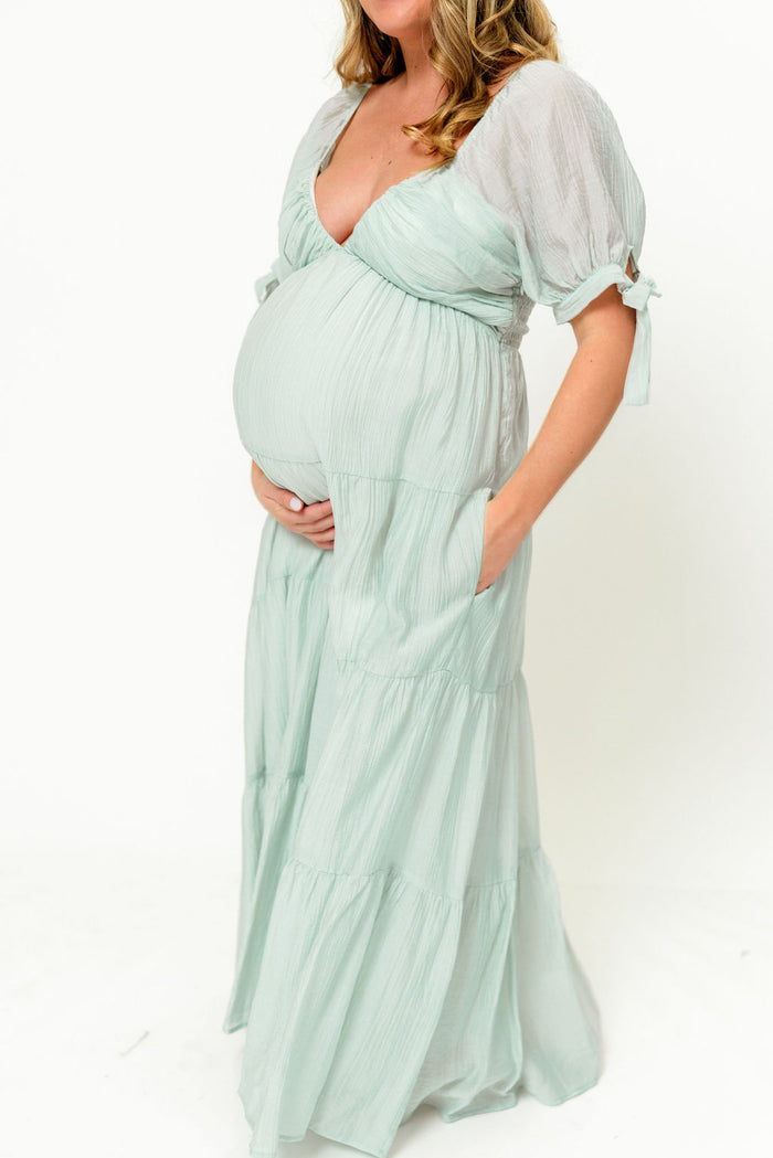 Grayson Maxi Dress in Light Mint - Bump Friendly *Final Sale*