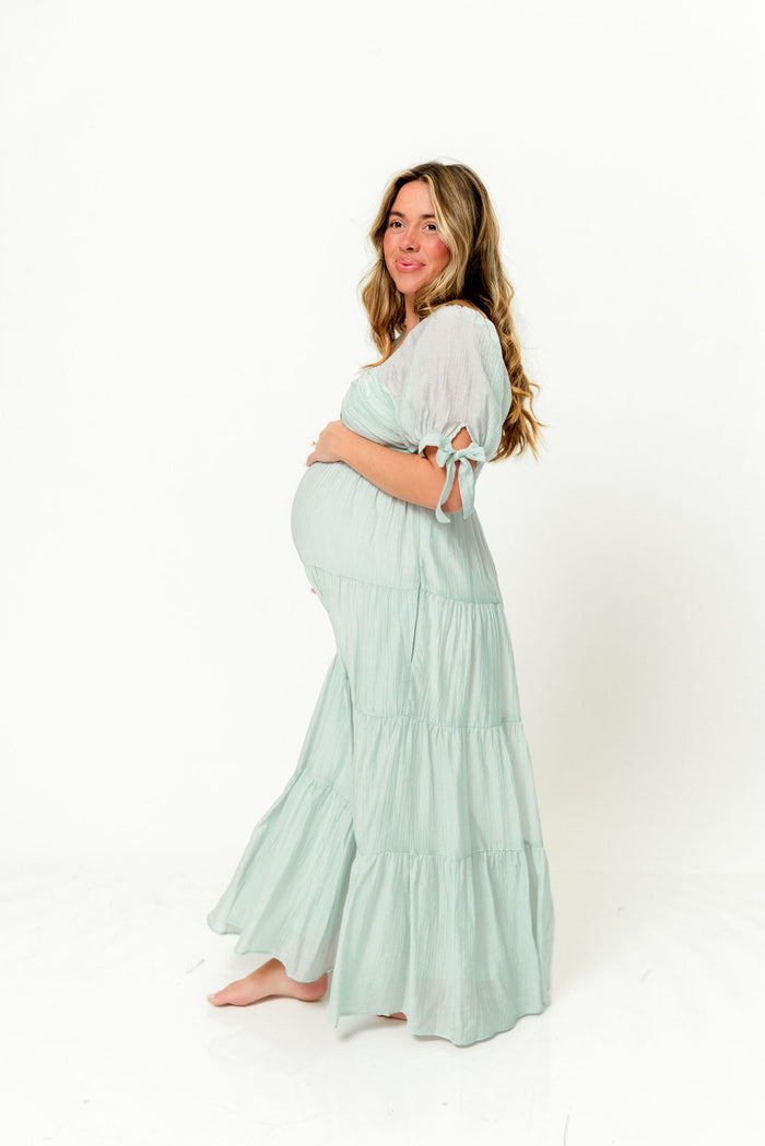 Grayson Maxi Dress in Light Mint - Bump Friendly *Final Sale*